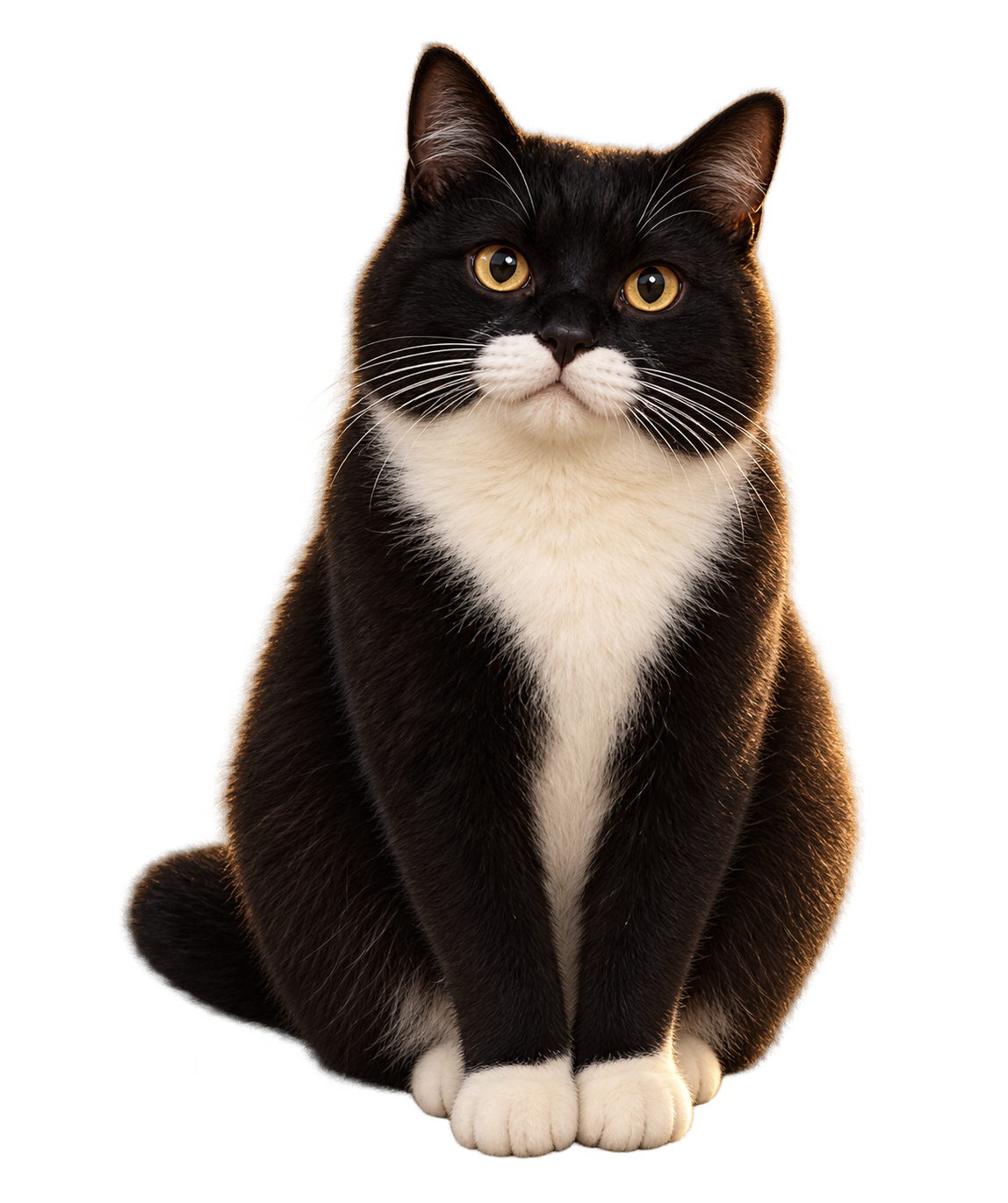 警长蹲在阳台大树上方的猫窝前